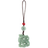 Jade Kirin Phone Charm and Keychain, Hand-Woven with Coin Bead
