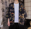 Men's Printed Open Front Kimono Jacket, Half Sleeve