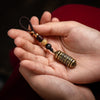 Heart Sutra Copper Key Chain with Woven Cord