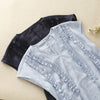 Women's Sleeveless V-Neck Ruffle Top, Solid Blue or Navy