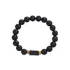 Black Obsidian and Tourmaline Bead Bracelet for Protection