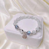 Cat's Eye and Aquamarine Bracelet with Fu Charm