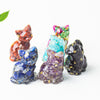 Crystal Chip Resin Cat Figurine Desktop Decoration