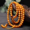 Natural Amber Round Bead Mala Necklace 108 Beads