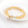 Natural Crystal Bracelet with Gold-Tone Charm