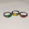 Retro Oval Openwork Adjustable Ring with Faux Gemstone