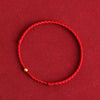 999 Gold Mini Three Beads Design Luck Rope Bracelet Anklet