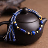Handmade Lapis Lazuli Rope Bracelet Blue Stone Bead