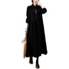 Fall Buttons Design Long Sleeve Corduroy Midi Dress With Pockets