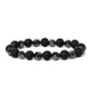 Faceted Stone Bead Bracelet with Hematite, 8mm