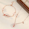 925 Sterling Silver Koi Fish and Peace Buckle Bracelet with Pink Chalcedony