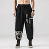 Men's Harem Pants with Pockets, Cotton Linen Casual Trousers
