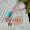 Angel Number Keychain with Natural Stone and Spiral Charm