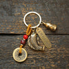 Brass Koi Fish Keychain with Beads and Coins