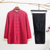 Men's Linen Tang Suit Set with Frog Buttons