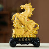 Gold-Tone Horse and Wealth Tree Statue