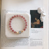 Strawberry Quartz Crystal Bracelet with Pixiu Charm