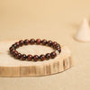 Red Sandalwood and White Crystal Beaded Bracelet