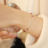 925 Sterling Silver Bamboo Red String Bracelet with Agate