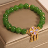 Green Crystal Dreamcatcher Four Leaf Clover Bracelet