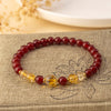 Red Agate and Citrine Beaded Bracelet, 6mm