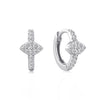925 Sterling Silver Cross and Eye Hoop Earrings with Zircon