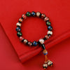 Incense Ash Liuli Glass Bead Bracelet, Zodiac Year Style