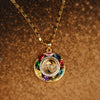 Colorful Zircon Copper Wealth Luck Rotation Bracelet Necklace Pendant