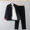 Men's Cotton Linen Tang Suit Jacket Chinese Frog Button Shirt