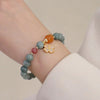 Four Leaf Clover Charm Prosperity Bracelet with Stone Beads