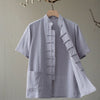 Men's Cotton Linen Tang Suit Shirt Short Sleeve Chinese Style Top