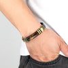 Tiger Eye Stone Leather Buckle Bracelet Unisex