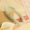 Jade Peace Bangle Bracelet, Handmade Ice Jadeite Bangle