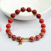 Cinnabar Rose Bracelet with Gold-Tone Accents