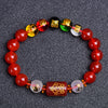 Chinese Zodiac Agate Bracelet, Red or Black Obsidian