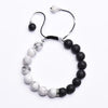 Lava Stone and White Marble Bracelet for Men and Women