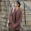 Tie Dye Frog-Button Long Sleeve Zen Meditation Open Front Jacket