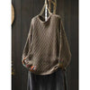 Winter Patchwork Design Long Sleeve Crew Neck Women's Sweater