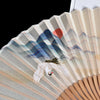 Vintage Cloud Crane Pattern Handheld Bamboo Folding Fan