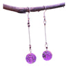 Dried Flower Glass Earrings, Handmade Floral Drop Jewelry