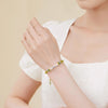 Silver-tone Bamboo Red String Bracelet for Good Luck