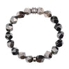 Faceted Black Obsidian Bracelet with Geometric Charm
