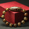 Nine-Eye Dzi Bead Black Agate Bracelet