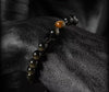 Black Obsidian Beaded Bracelet with Geometric Charm
