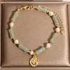 Bamboo Segment Crystal Bracelet with Pearl