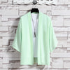 Men's Kimono Open Front Jacket Solid Color Lightweight Summer Cardigan