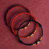 999 Gold Charm Bracelet with Red or Black Cord