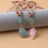 Handmade Natural Stone Beaded Necklace with Pendant