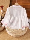 Vintage Chinese Embroidery Floral Shirt Frog Button Top