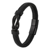 Braided Leather Bracelet with Infinity Knot Clasp